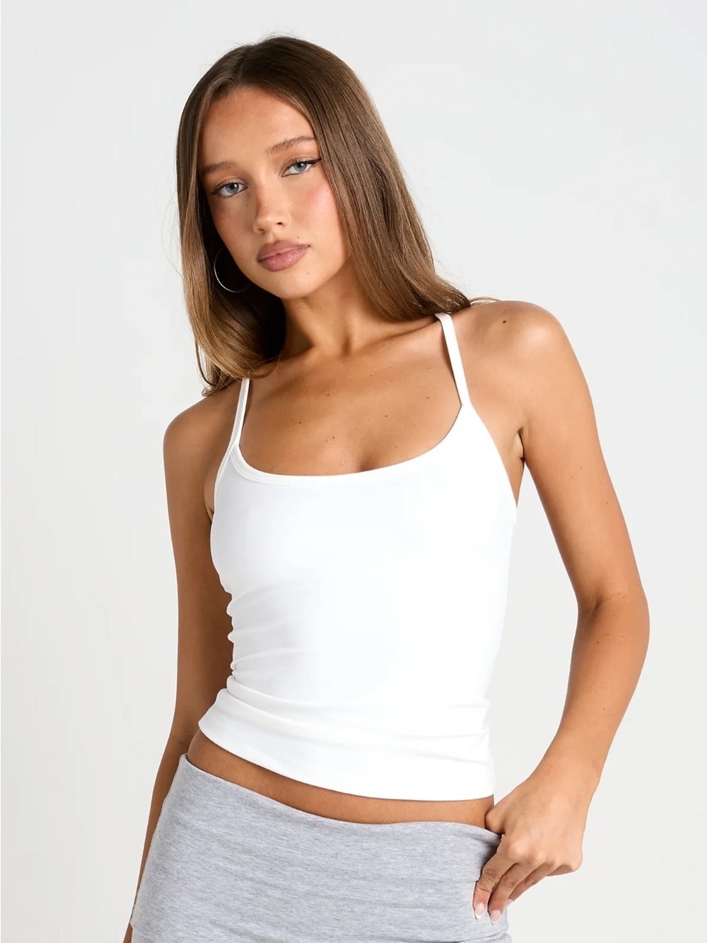 Amazon Women's White Spaghetti Strap Camisole Tank Top